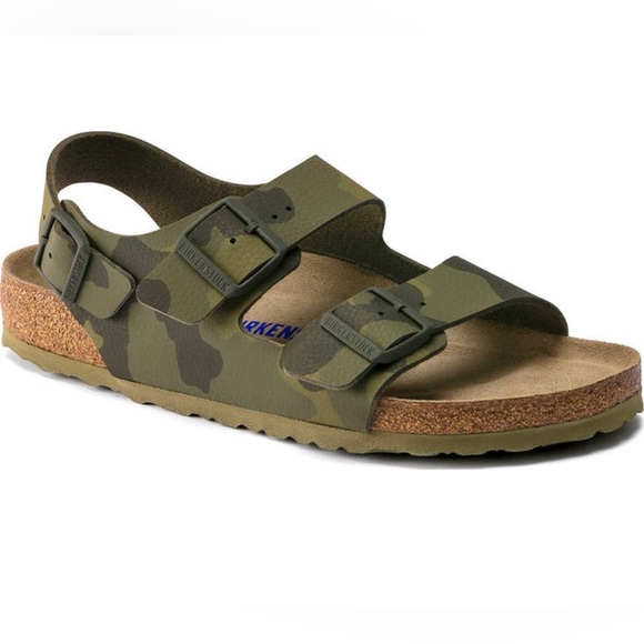 Birkenstock Shoes - BIRKENSTOCK Milano Camo Birko Flor Sandal Army camouflage sandal 7 - 7.5 size 38